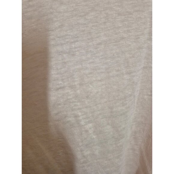 Saks Fifth Ave Slub Linen Tee T Shirt Cold Shoulder Top Oversized Pink sz M - Picture 4 of 4
